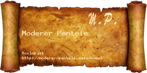 Moderer Pentele névjegykártya